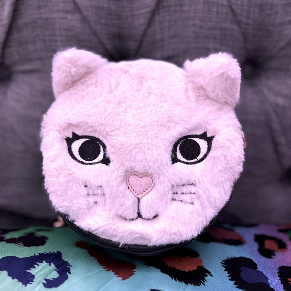 Betsey Johnson cat face cross body bag